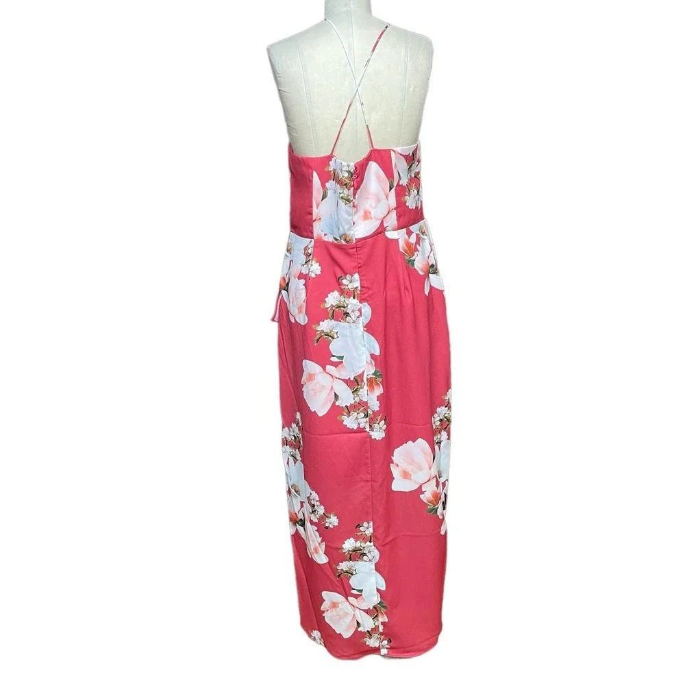 City Chic Lotus Love Dress Raspberry Pink White Plus Size 12 - Picture 6 of 11